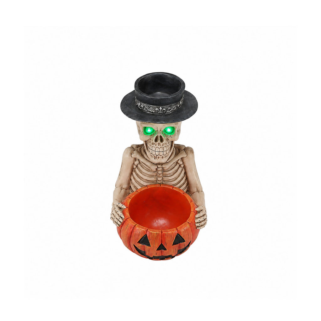 Skeleton Pumpkin Candy Bowl & Candle Holder — product image 8