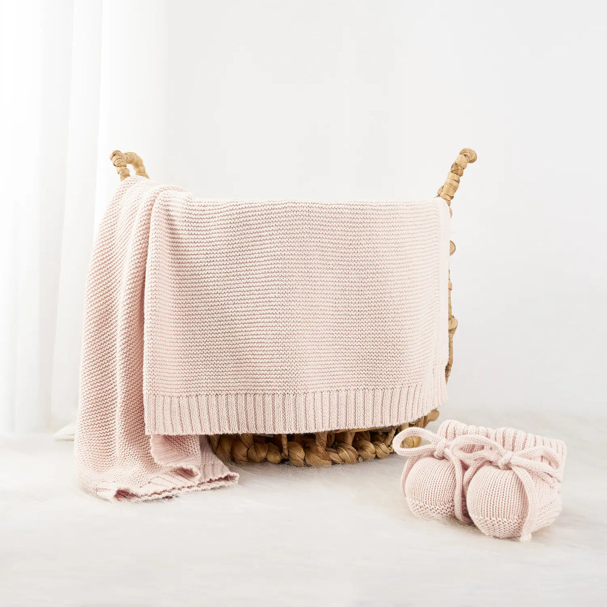Classic Cotton Knit Baby Blanket, Beige