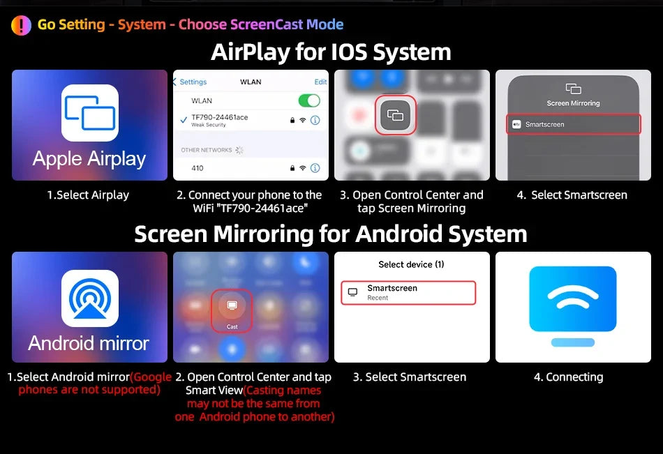 Portable Wireless CarPlay & Android Auto Screen