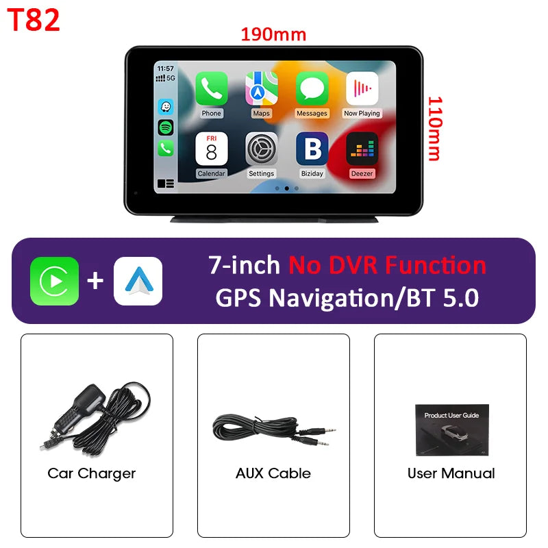 Portable Wireless CarPlay & Android Auto Screen