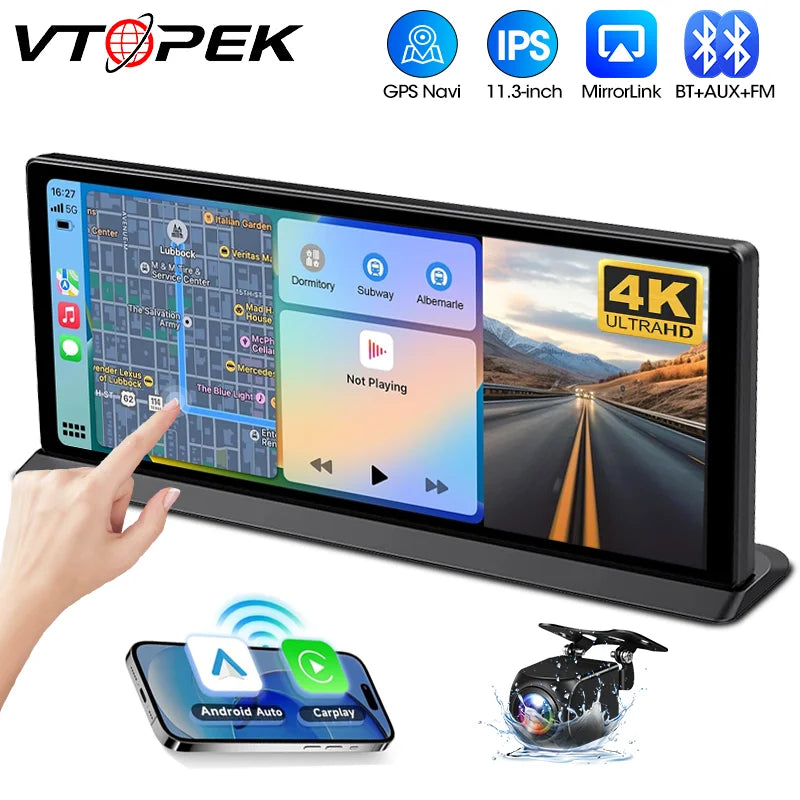 Portable Wireless CarPlay & Android Auto Screen