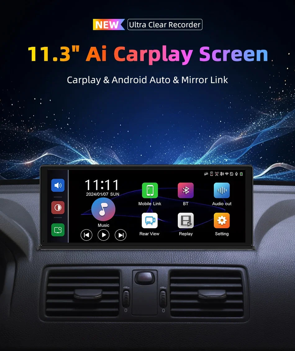 Portable Wireless CarPlay & Android Auto Screen