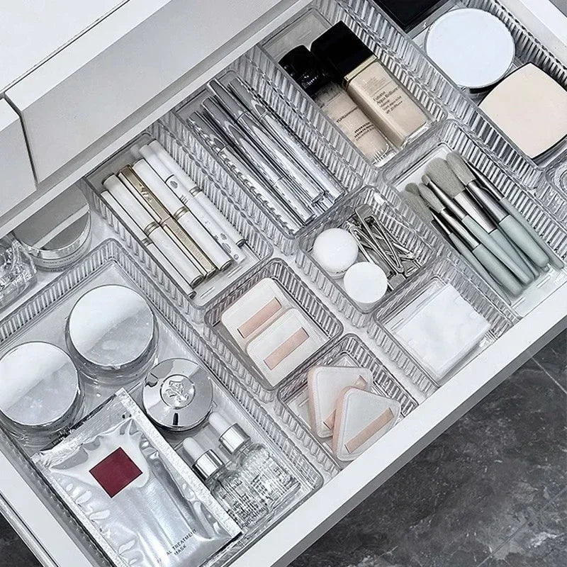 Clear Drawer Organizer Set