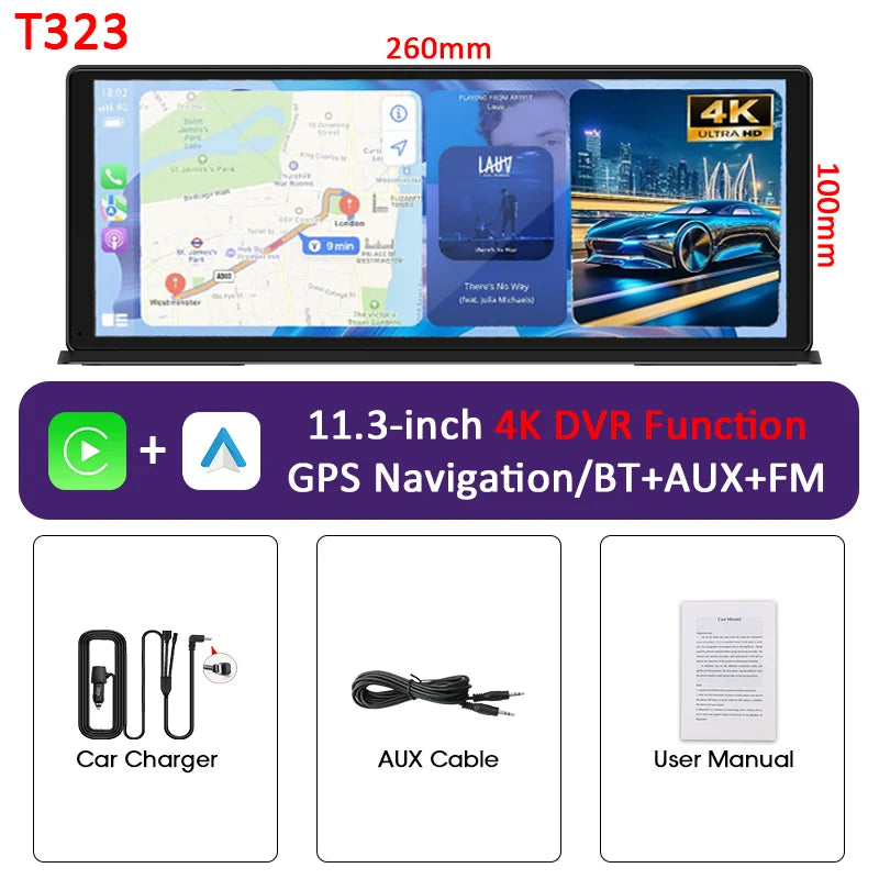 Portable Wireless CarPlay & Android Auto Screen