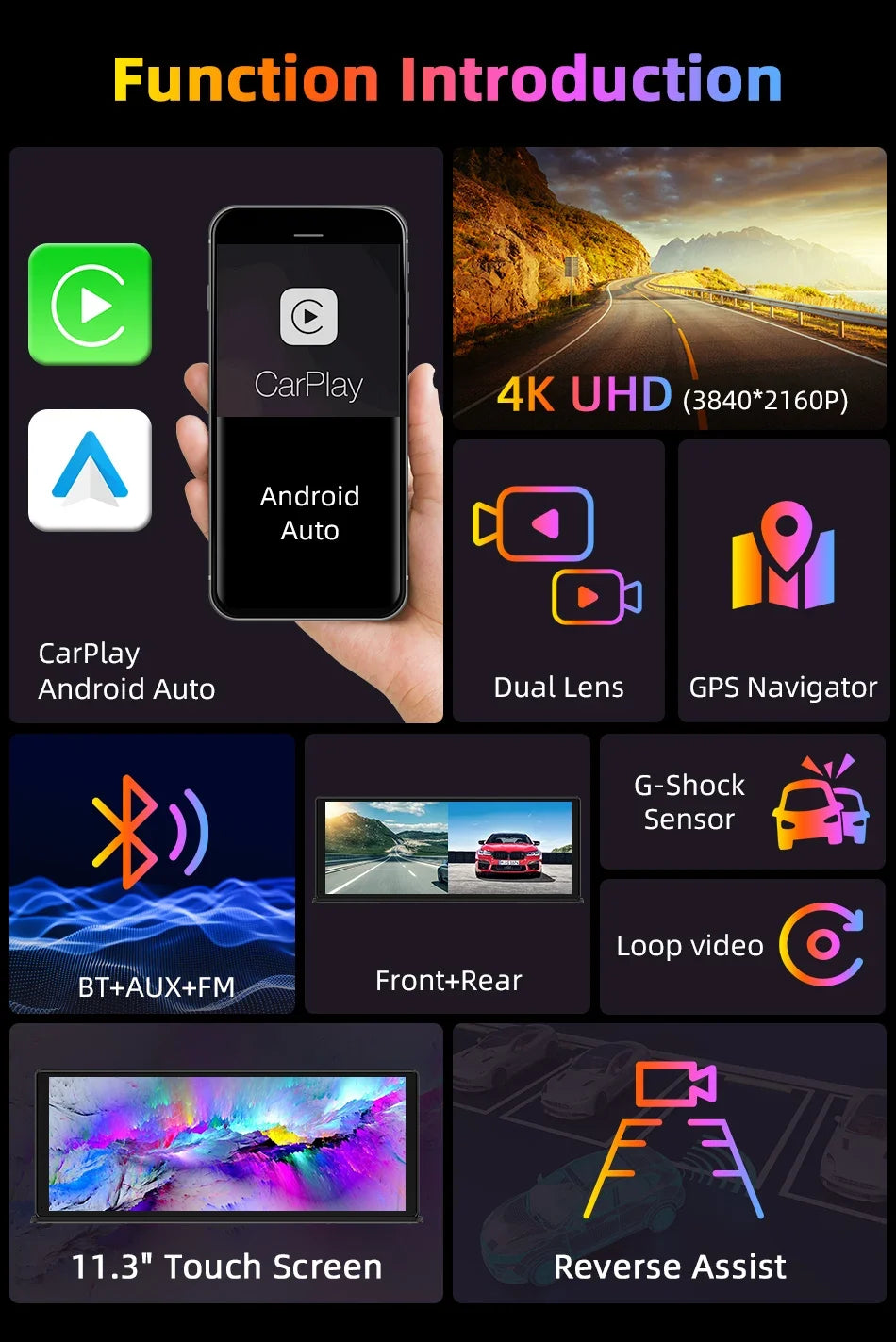 Portable Wireless CarPlay & Android Auto Screen