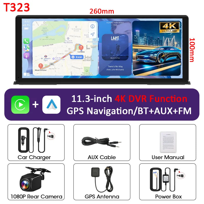 Portable Wireless CarPlay & Android Auto Screen