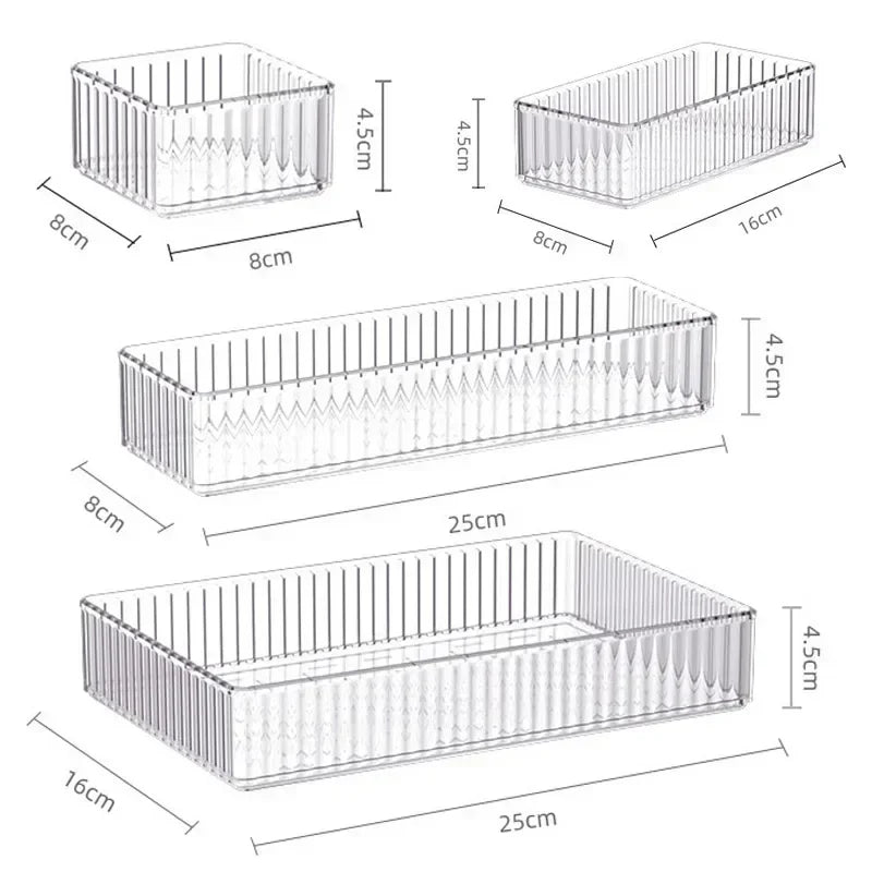 Clear Drawer Organizer Set