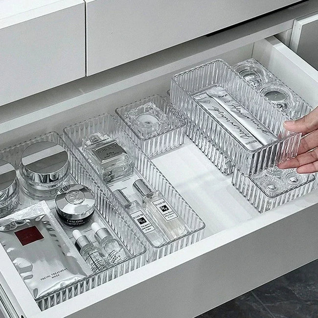 Clear Drawer Organizer Set