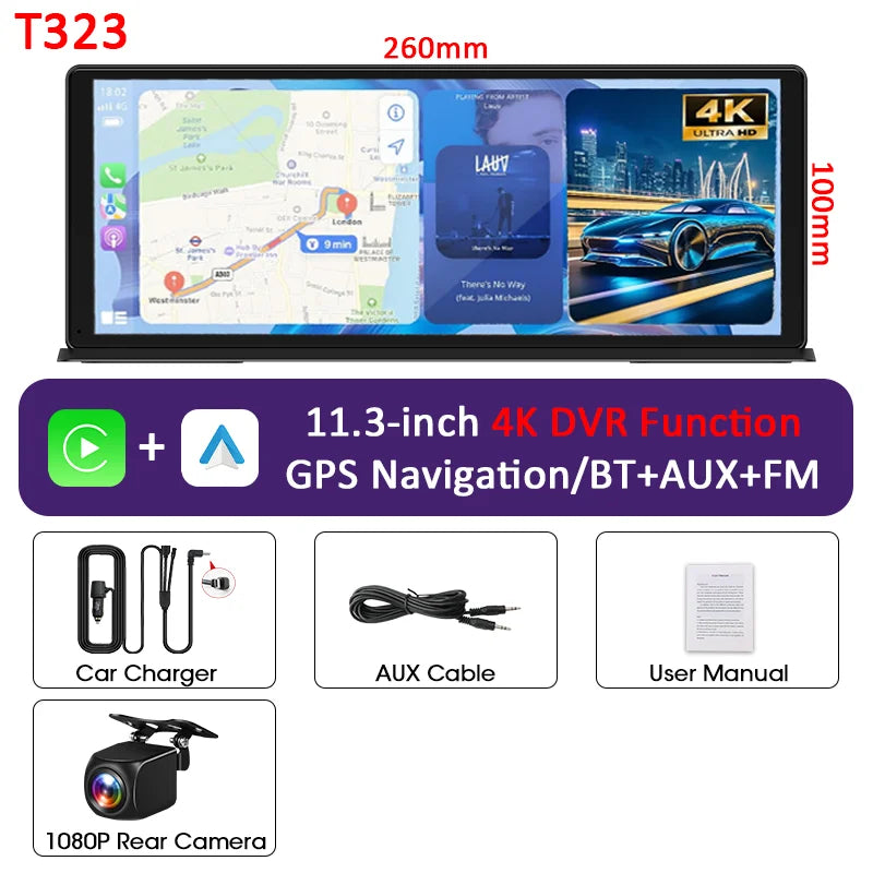 Portable Wireless CarPlay & Android Auto Screen