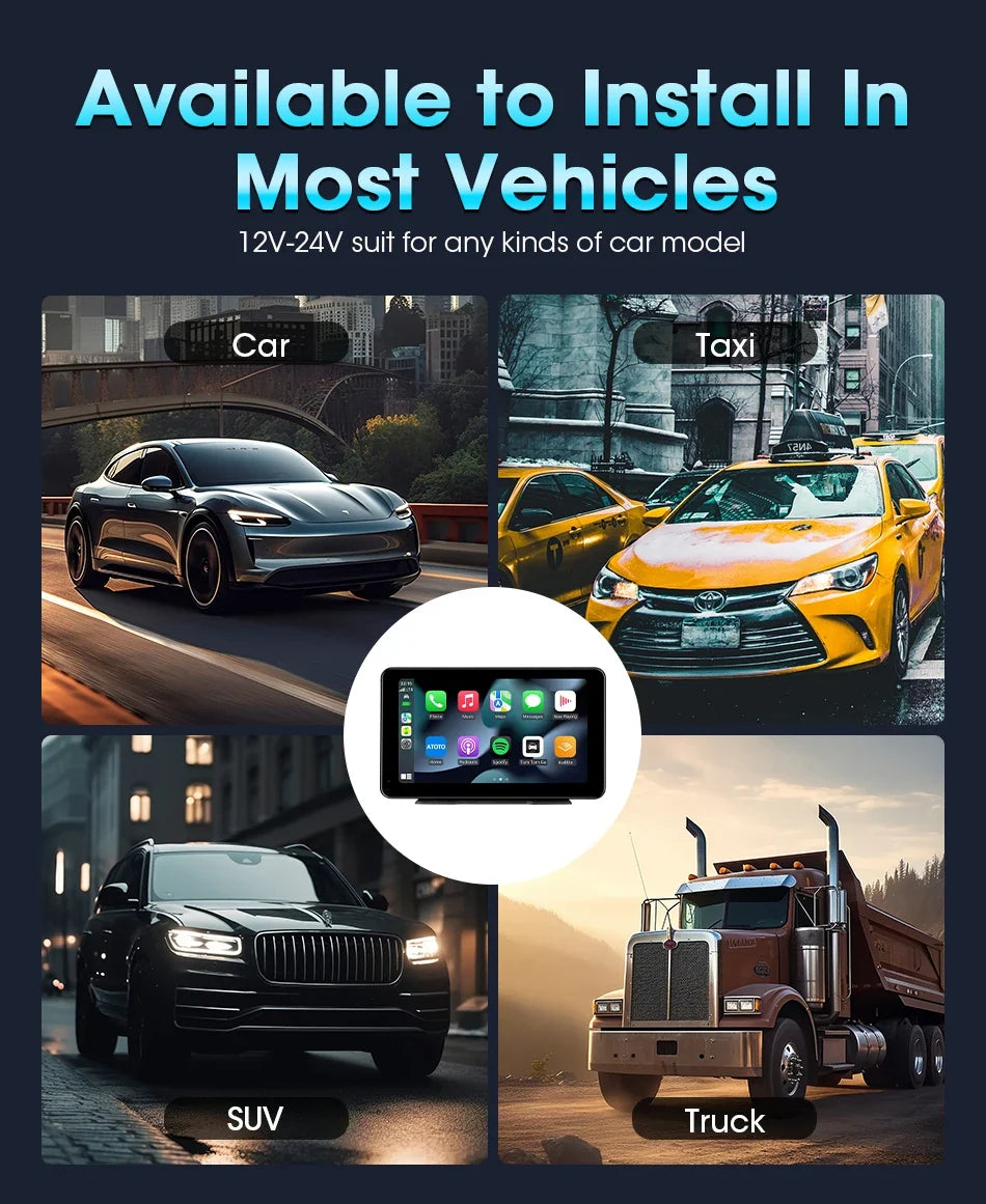 Portable Wireless CarPlay & Android Auto Screen