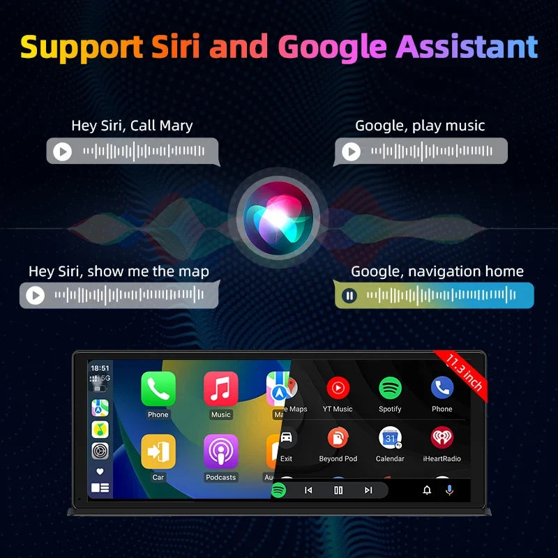 Portable Wireless CarPlay & Android Auto Screen