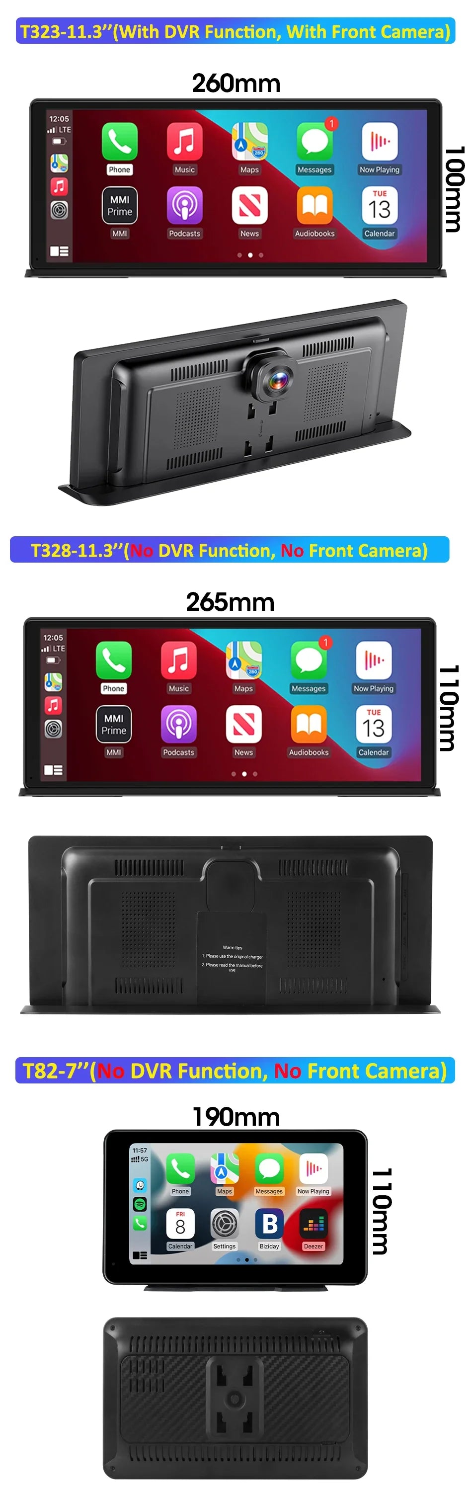 Portable Wireless CarPlay & Android Auto Screen