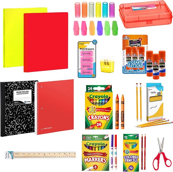 Enday School Supply Kit, 83 Pieces, Grades K–5