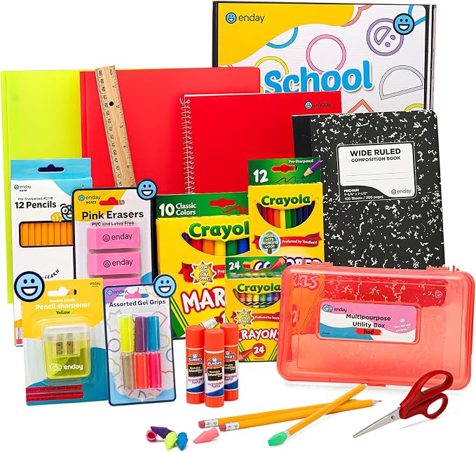 Enday School Supply Kit, 83 Pieces, Grades K–5