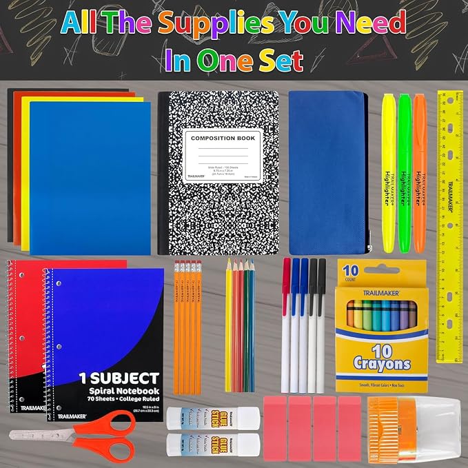 Trailmaker School Supply Kit, 45 Pieces