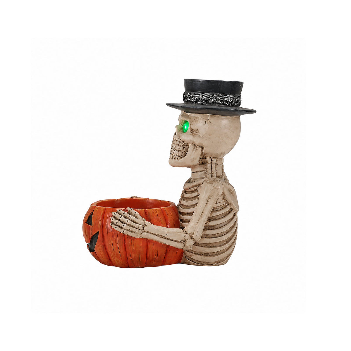 Skeleton Pumpkin Candy Bowl & Candle Holder — product image 7