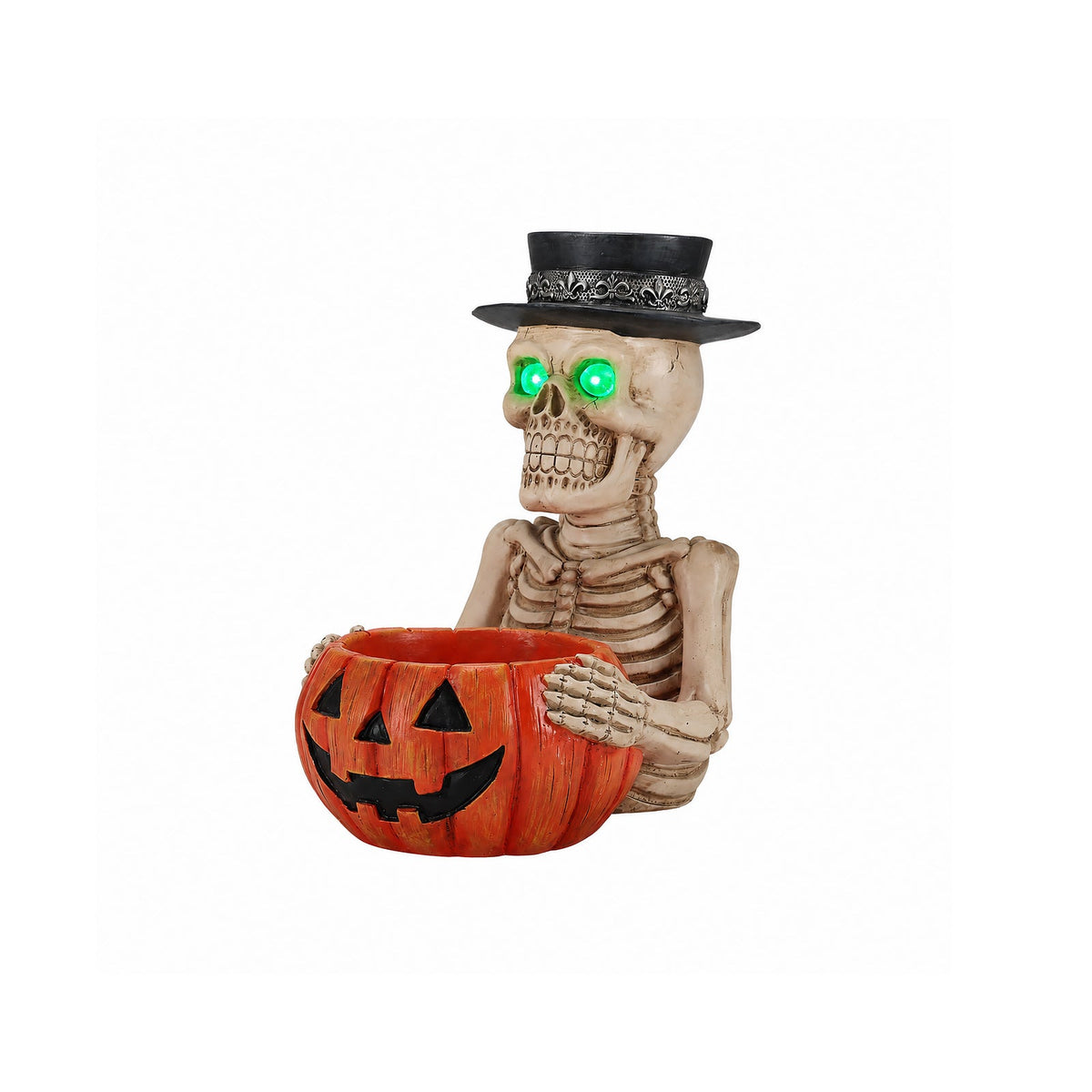 Skeleton Pumpkin Candy Bowl & Candle Holder — product image 6