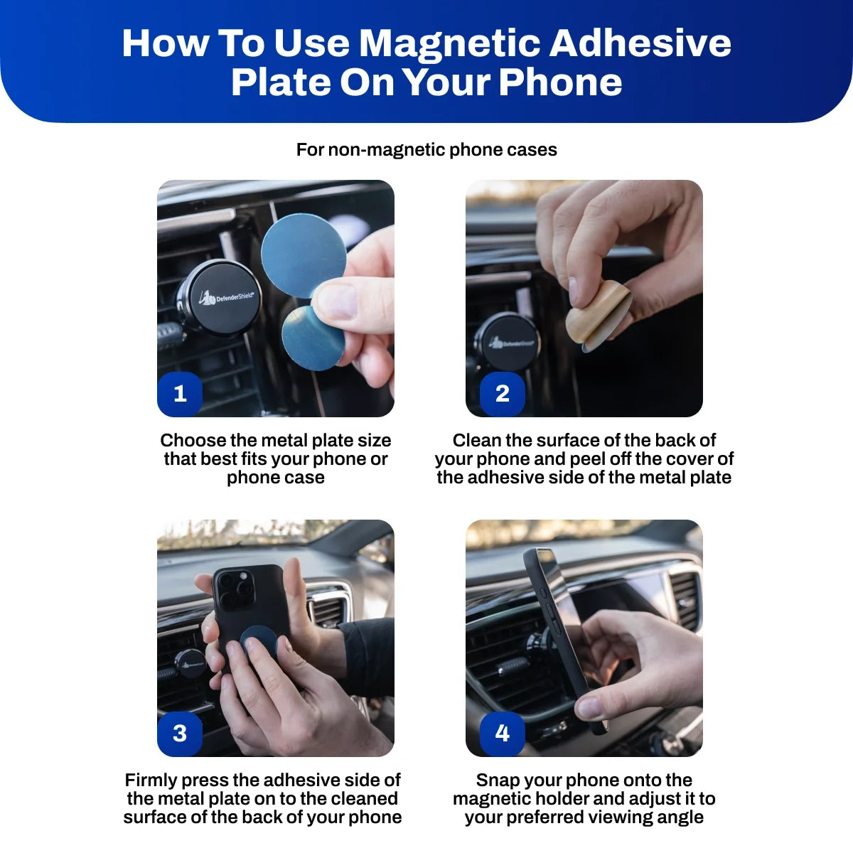 Magnetic Air Vent Phone Mount — 360° Rotation