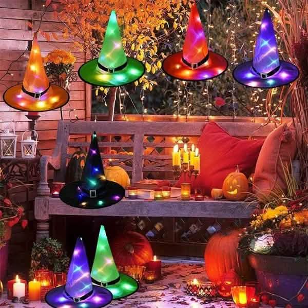 Light-Up Halloween Witch Hats